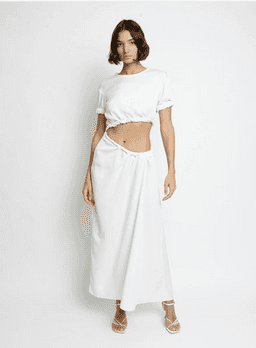 Christopher Esber Rolled T-Shirt Dress White Size 8 for rent on The Volte - image 1