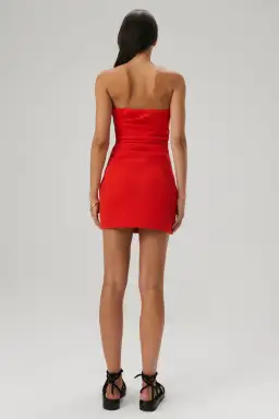 Misha Alston Bonded Crepe Mini Dress Flame Red Size 10/M for rent on The Volte - image 3
