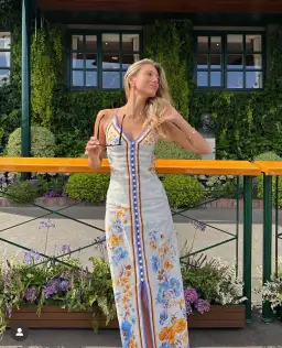 Zimmermann Halcyon Slip Midi Dress Orange Blue Floral Size 0 / AU 8 for rent on The Volte - image 2