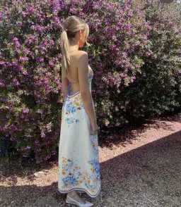 Zimmermann Halcyon Slip Midi Dress Orange Blue Floral Size 0 / AU 8 for rent on The Volte - image 6