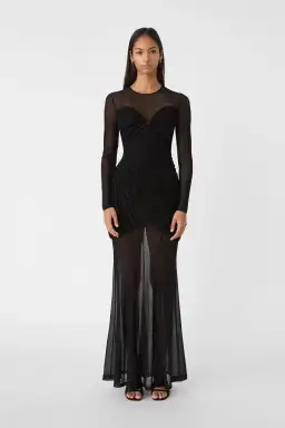 MISHA Talitha Fine Mesh Maxi Dress Black Size 10/M for rent on The Volte - image 1