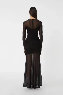 MISHA Talitha Fine Mesh Maxi Dress Black Size 10/M for rent on The Volte - image 3