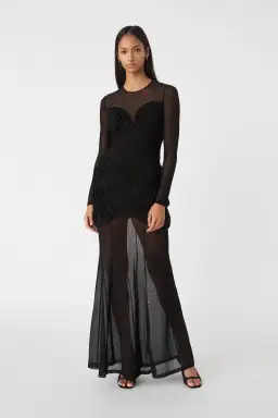 MISHA Talitha Fine Mesh Maxi Dress Black Size 10/M for rent on The Volte - image 2