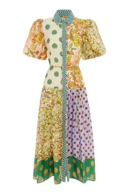 Alemais - Finn Shirt Dress Print Multi - Size 12 for rent on The Volte - image 4