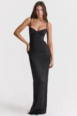 House Of CB Stefania Corset Maxi Dress Black Size XS / AU 6  for rent on The Volte - image 1