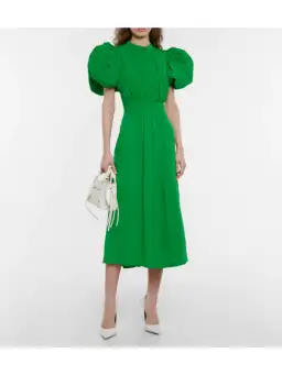 Rotate By Birger Christensen Noon Puff Sleeve Dress Green Size AU 8 for rent on The Volte - image 1
