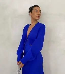 Christopher Esber Triquetra Shirt Dress Blue Size 12 for rent on The Volte - image 3