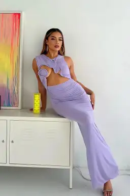 Christopher Esber Venus Tank Dress Lilac Size 10 for rent on The Volte - image 2