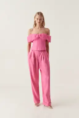Aje Cordelia Corset Top with Matching Tailored Pants Pink Size 8