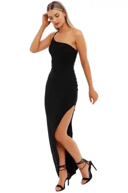 Nookie Aria One Shoulder Gown in Black Size 12 for rent on The Volte - image 4