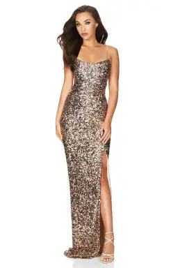 Nookie Confetti Gown in Rose Gold Size 10 for rent on The Volte - image 1