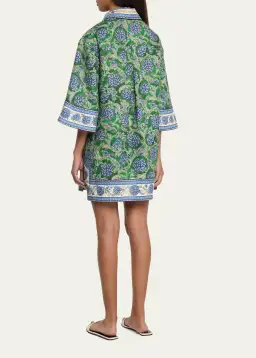 Zimmermann The Junie Tunic Dress in Green/Blue Floral Size 2 / AU 12 for rent on The Volte - image 3