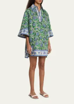 Zimmermann The Junie Tunic Dress in Green/Blue Floral Size 2 / AU 12 for rent on The Volte - image 2