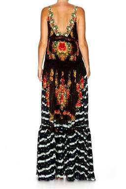 Camilla Lift the Veil Tiered Gathered V-Neck Dress Print Size 8 for rent on The Volte - image 4