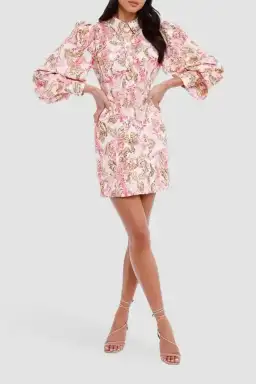 Significant Other Leonie Dress in Pink Sangria Floral Size 6 for rent on The Volte - image 1