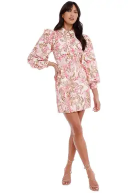 Significant Other Leonie Dress in Pink Sangria Floral Size 6 for rent on The Volte - image 2