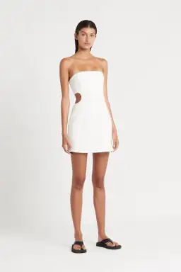 Sir the Label Jacque Strapless Mini Dress Ivory Size 1 / AU 8