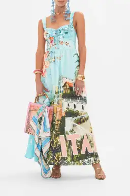 Camilla Eyelet Bustier Dress in From Sorrento With Love Print Size S / AU 10 for rent on The Volte - image 1