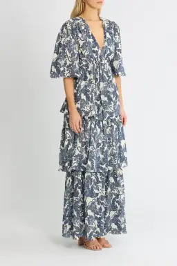 Significant Other Scarlett Maxi Dress Blue Print Size 8 for rent on The Volte - image 2