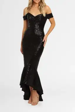 Portia and Scarlett Diamond Gown in Black Size 8