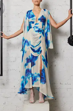 KitX Majestic Dreamer Dress w Cape Sleeves Print Size 8