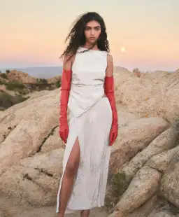 Sir The Label Ligera Open Back Top and Wrap Midi Skirt Set Silver Size AU 8 for rent on The Volte - image 4