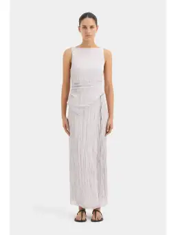 Sir The Label Ligera Open Back Top and Wrap Midi Skirt Set Silver Size AU 8 for rent on The Volte - image 1