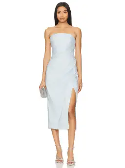 Rachel Gilbert Mira Midi Dress Blue Size AU 6