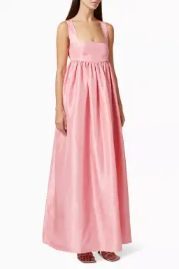 OROTON Strappy Open Back Poplin Maxi Sundress in Pink Strawberry Size 14 for rent on The Volte - image 9