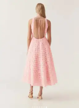 Aje Quintette Backless Midi Dress in Soft Pink Size 8 for rent on The Volte - image 3