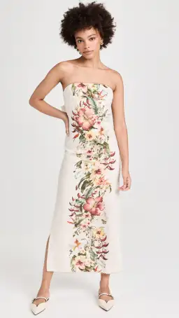 Zimmerman Lexi Column Dress Cream Floral Size 0 / AU 8  for rent on The Volte - image 3