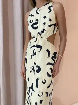 Alemais Brush Stroke Twist Dress in Clay Size AU 8 for rent on The Volte - image 2