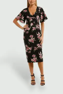 Pasduchas Haven Sleeve Midi Dress in Orchid Size 8