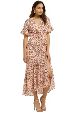 Pasduchas Saskia Split Midi Dress in Leopard Size 16 for rent on The Volte - image 1