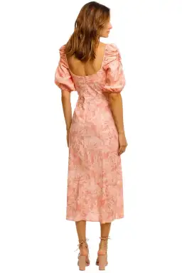 Pasduchas Molten Sheath Midi Dress Pink Print Size 12 for rent on The Volte - image 3
