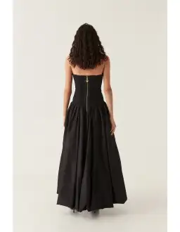 Aje Violette Bubble Maxi Dress Black Size 8 for rent on The Volte - image 2