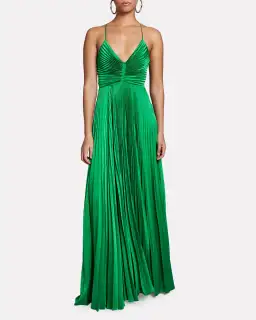 A.L.C. Aries Pleated Cut Out Dress in Green Size AU 6-8 for rent on The Volte - image 1