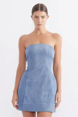 Pasduchas Caliente Strapless Mini Dress Wash Out Size AU 10 for rent on The Volte - image 3