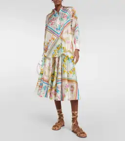 Zimmermann Halcyon Swing Skirt Multi Print Size 0/ AU 8
