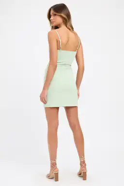 Kookai Oyster Bind Dress Pistachio Green Size 10 for rent on The Volte - image 3