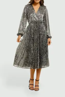 Rebecca Vallance Vienna Midi Dress in Gold Size 6 for rent on The Volte - image 2