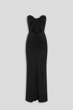 Venroy Draped Cutaway Strapless Dress Black Size AU 10 for rent on The Volte - image 5