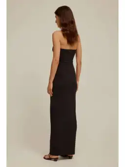 Venroy Draped Cutaway Strapless Dress Black Size AU 10 for rent on The Volte - image 4