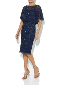 Montique Alinda Hand Beaded Dress Navy Size AU 10  for rent on The Volte - image 4