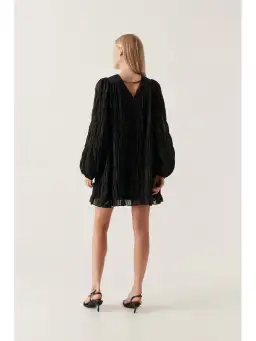 Aje Evelina Ruched Mini Dress Black Size AU 14 for rent on The Volte - image 4