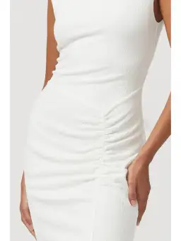 Suboo Jacqui Rouched Front Midi Dress White Size AU 6 for rent on The Volte - image 2