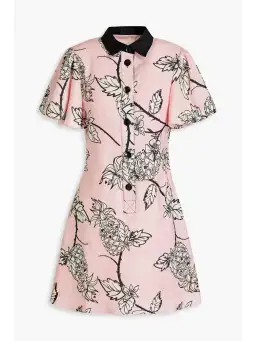 Leo Lin Pina Short Dress Printed Linen Mini Dress Pink Size AU 10 for rent on The Volte - image 6