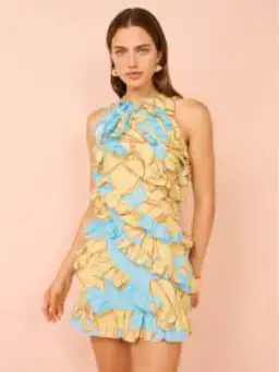 Issy Multi Frill Mini Dress In Summer Print Size AU 8 for rent on The Volte - image 3