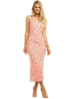 Rebecca Vallance Hotel Beau Slip Dress Pink Print Size AU 6