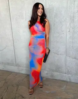 Scanlan Theodore Italian Watercolour Print Dress Blue/Red Size 6 for rent on The Volte - image 2